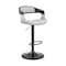 Armen Living Benson Adjustable Gray Faux Leather and Black Wood Bar Stool with Black Base LCBNBABLBLGR - alternate 1